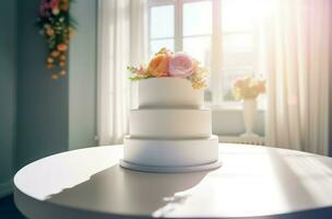 Homemade minimalistic cake. Generate Ai photo
