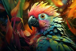 Intricate Exotic bird portrait. Generate Ai photo