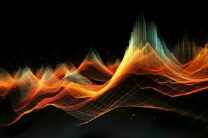 Resonating Colorful dynamic sound wave. Generate Ai photo