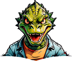 Alligator Character Illustration AI Generative png