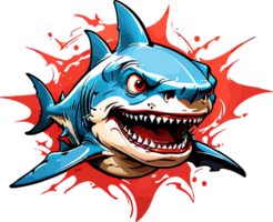 Angry Shark Mascot AI Generative png