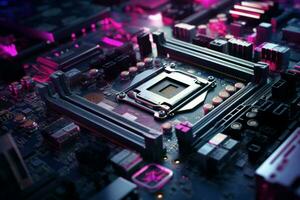 Efficient Cpu modern motherboard. Generate Ai photo