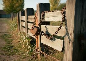 Old wooden fence. Generate Ai photo