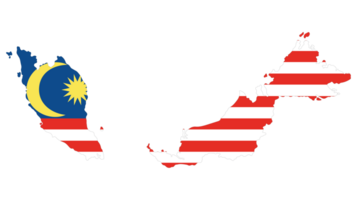 Map of Malaysia with Malaysian flag png