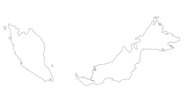 Malaysia map. Map of Malaysia in white color png