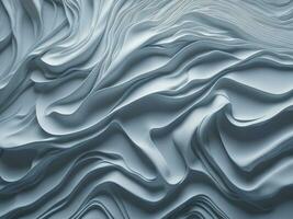 3D Futuristic Elegant Abstract Fluid White Wave Monochrome Pattern Background AI Generative photo