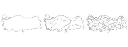 Map of Turkey. Turkish map in set vector