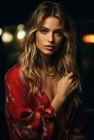 Attractive and elegant modern women. wearing a little ring ai created photo