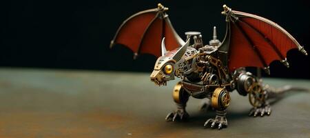 Generative AI, Dragon in steam punk style, symbol of 2024 Chinese New Year photo
