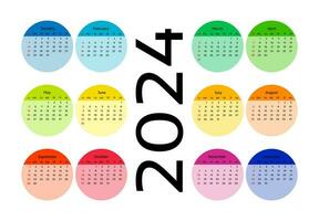 Calendar for 2024 isolated on a white background vector