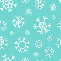 Seamless background of hand drawn snowflakes. Christmas and New Year decoration elements. Vector illustration.