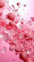 bright pink,berry splash,splashes and drops of fruit yogurt,horizontal format,blackberry,raspberry and strawberry.abstract background,ai generated. photo