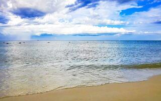 Tropical Caribbean beach clear turquoise water Playa del Carmen Mexico. photo