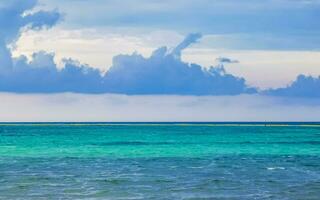 Tropical mexican beach clear turquoise water Playa del Carmen Mexico. photo