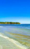 Tropical mexican beach clear turquoise water Playa del Carmen Mexico. photo