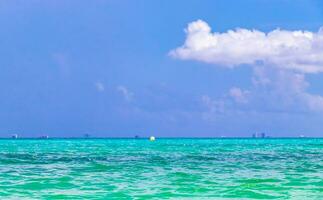 Tropical caribbean sea panorama view to Cozumel island cityscape Mexico. photo