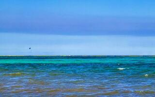 Tropical mexican beach clear turquoise water Playa del Carmen Mexico. photo