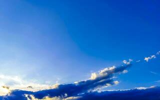 Blue sky with beautiful clouds on sunny day in Mexico. photo