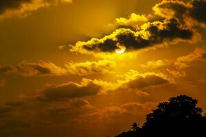 Kuramathi Maldives tropical paradise island sunset view from Rasdhoo. photo