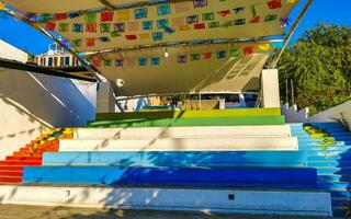 Puerto Escondido Oaxaca Mexico 2023 Colorful stairs and steps in rainbow colors Puerto Escondido Mexico. photo