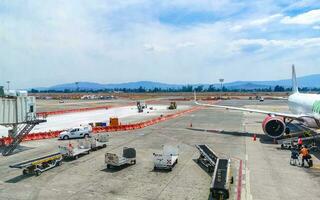 Guadalajara Jalisco Mexico 2023 Guadalajara International Airport aircraft runway indoor building and gate Mexico. photo