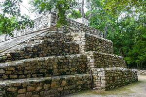 Coba Maya Ruins pyramids and ball game tropical jungle Mexico. photo