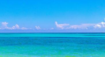 Tropical Caribbean beach clear turquoise water Playa del Carmen Mexico. photo