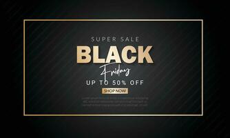 black friday super sale golden text effect with black bg. vector