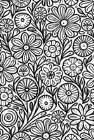 Black And White Flower Sketch vector