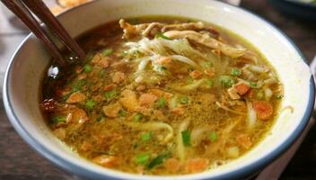 Soto Lamongan is a dish of Soup Lamongan, East Java, Indonesia. photo