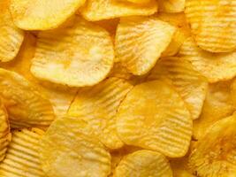 fried potato chips close - up photo