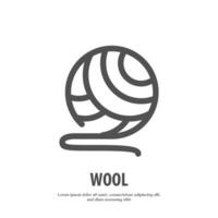 wool outline icon pixel perfect for website or mobile app vector