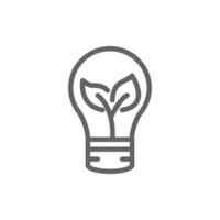 leaves and bulb outline icon pixel perfect for web and mobile vector