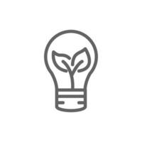 leaves and bulb outline icon pixel perfect for web and mobile vector