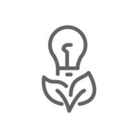 leaves and bulb outline icon pixel perfect for web and mobile vector