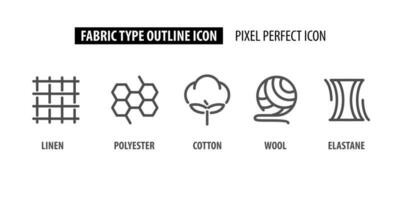 fabric type outline icon pixel perfect for website or mobile app vector