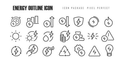 energy outline set icon pixel perfect for web and mobile app design vector