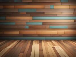 empty wooden shelf background. empty room. photo