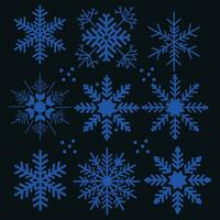 copo de nieve icono colocar, vistoso copo de nieve conjunto en gratis vector