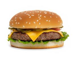 hamburger isolated on white background photo