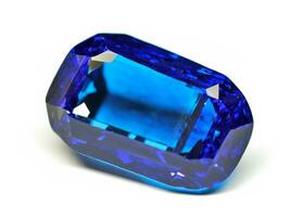 blue gem isolated on white background photo