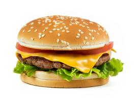 hamburger isolated on white background photo