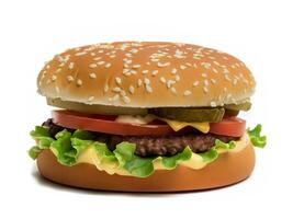 hamburger isolated on white background photo