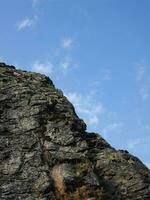 the beautiful mountains landscape with blue sky photo