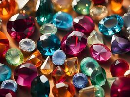 colorful beads in a glass jar photo