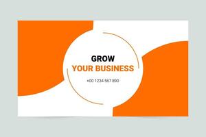 Orange modern grow your business social media cover template vector