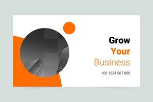 Orange modern grow your business social media cover template vector