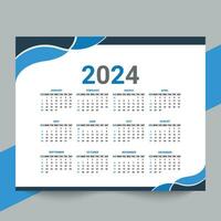 Minimal style 2024 page calendar for new year template design vector