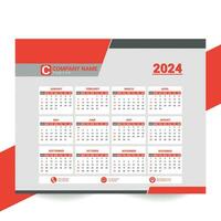 Minimal style 2024 page calendar for new year template design vector