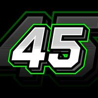 Forty Five Number Vector Clipart Simple Decal Design